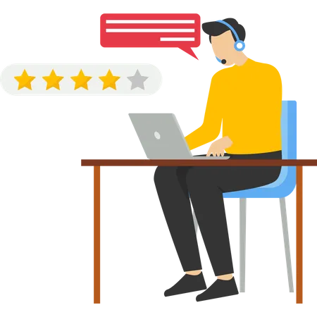 Customer Service Concept Customer Support Department Staff Remote Marketing Agency Call Center 24 Online Global Technical Support The Hotline Operator Notifies The Customer Hotline Flat Vector Illustration