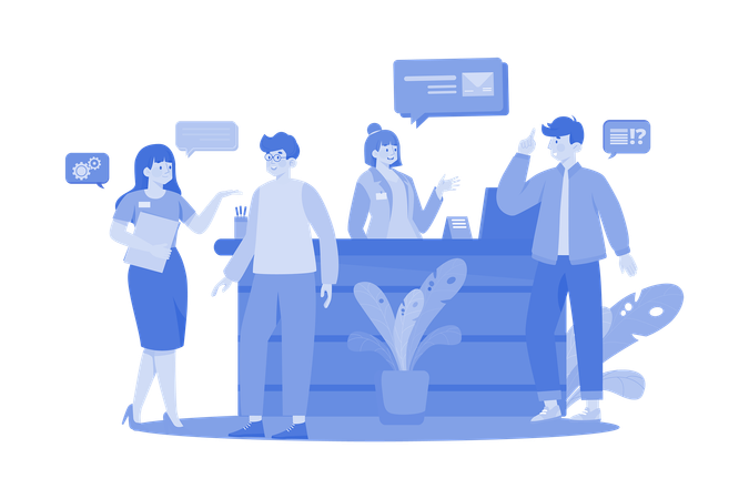 Customer Support Desk  Illustration