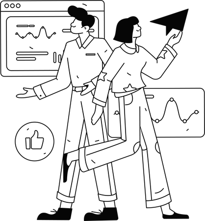 Customer support employee working on laptop  Illustration