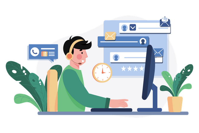 Customer Support  Illustration