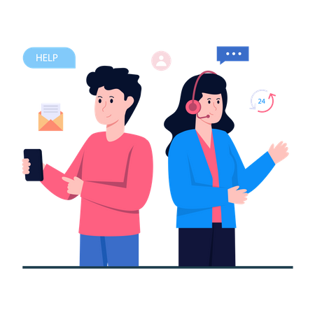 Customer Support  Illustration