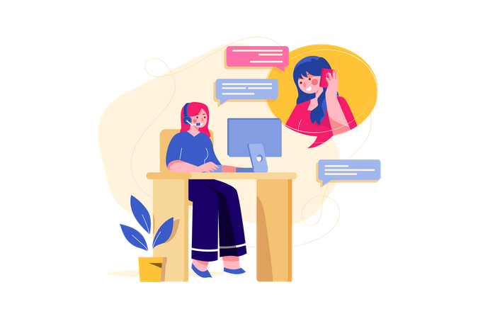 Customer Support  Illustration