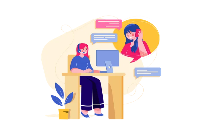 Customer Support  Illustration