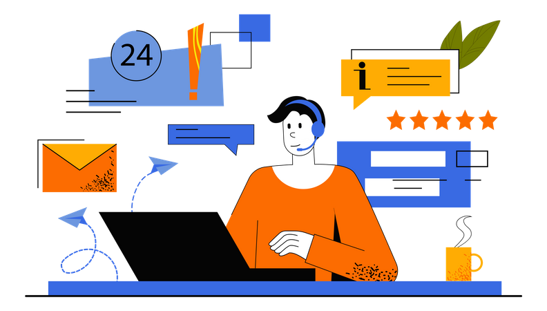 Customer Support  Illustration