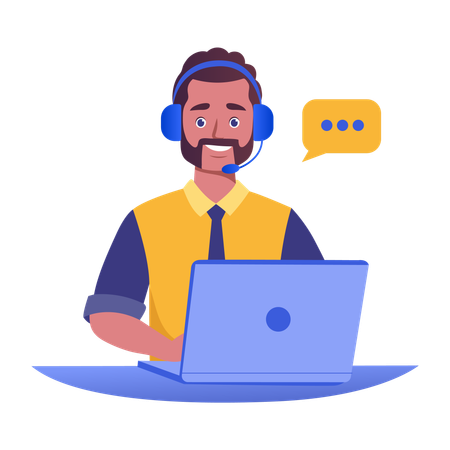 Customer support provides help to customers  Illustration