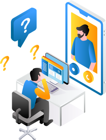 Customer support question  Illustration