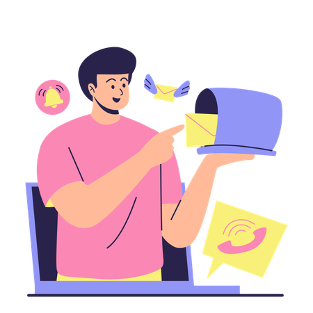 Customer support replying message email  Illustration
