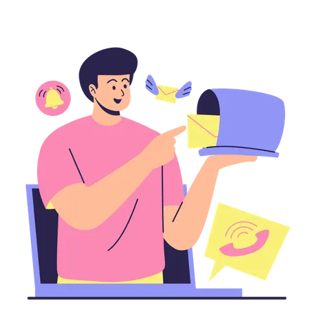 Customer support replying message email  Illustration