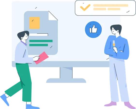 Customer support reviewing feedbacks  Illustration
