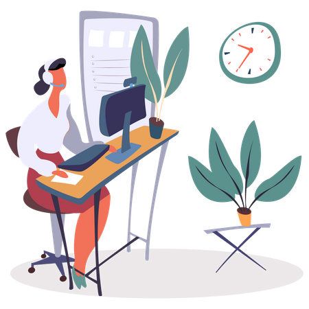 Customer Support Service  イラスト