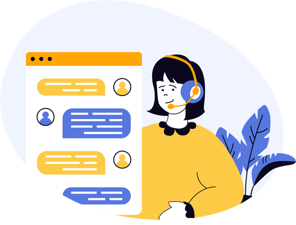 Customer support solving user queries  Illustration