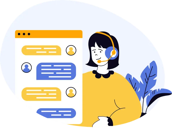 Customer support solving user queries  Illustration