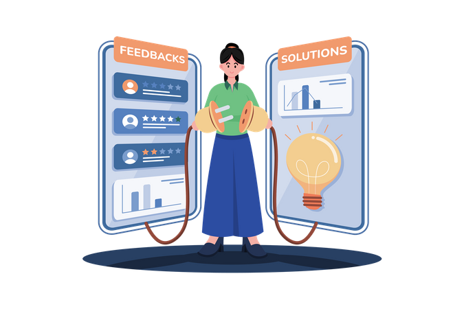 Customer support tailors solutions based on feedback  Illustration