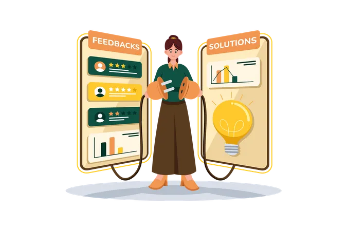 Customer support tailors solutions based on feedback  Illustration