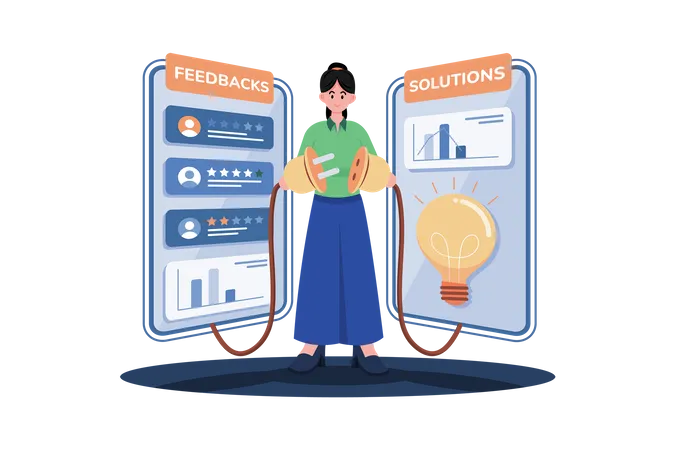 Customer support tailors solutions based on feedback  Illustration