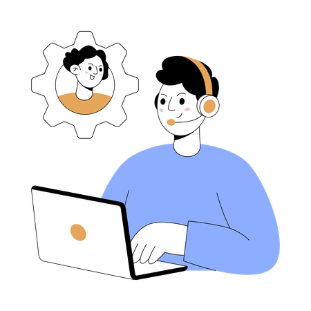 Customer support talks with client  Illustration