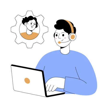 Customer support talks with client  Illustration