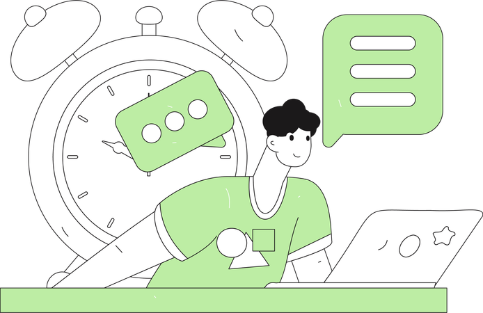 Customer support time  Illustration