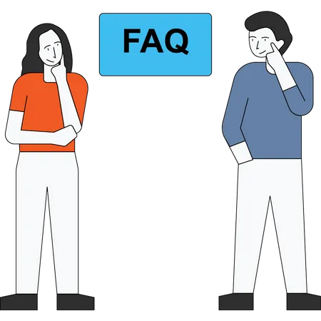 Customer thinking about FAQ Illustration