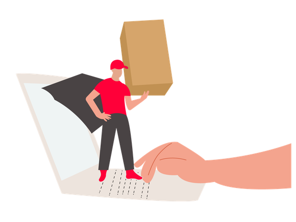 Customer tracking online order  Illustration