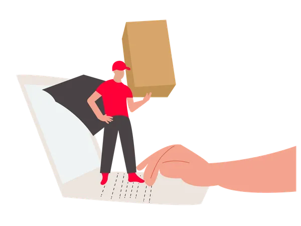 Customer tracking online order  Illustration