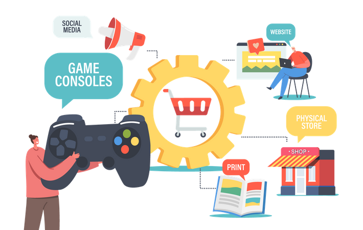 Customer Use Game Console  Illustration