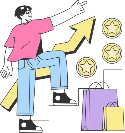 Customer views shopping analysis  Illustration
