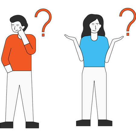 Customer with questions and answers Illustration
