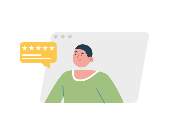 Customer working in service center  Illustration