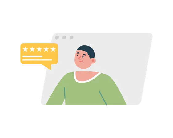 Customer working in service center  Illustration
