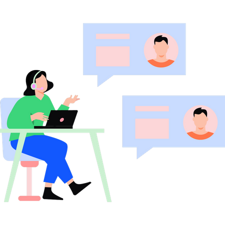 Customers are talking to customer service agent  Illustration