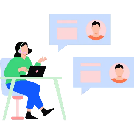The Guy Is Talking To Customer Service Illustration