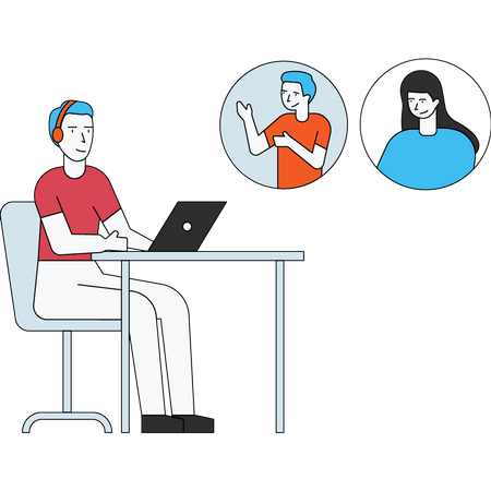 Customers call center  Illustration