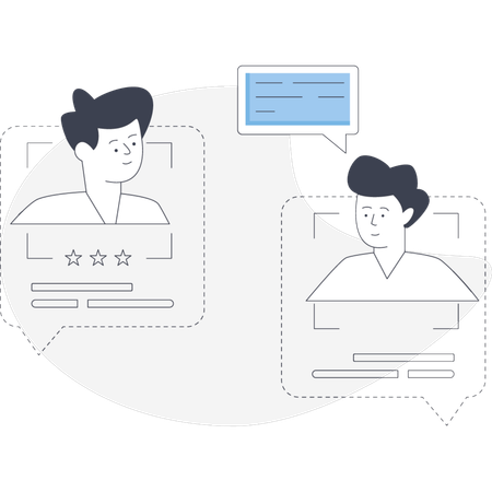 Customers discussion online  Illustration
