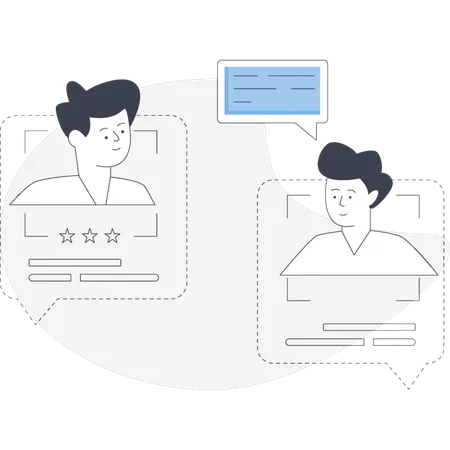 Customers discussion online  Illustration