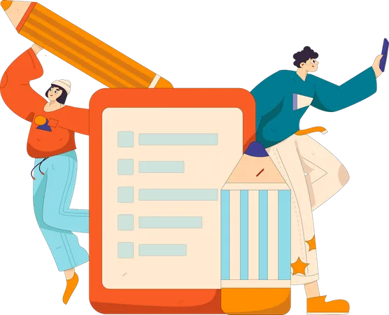 Customers fills data collection form  Illustration