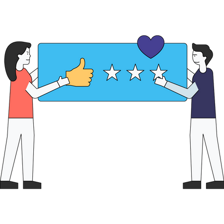 Customers giving star rating  Illustration