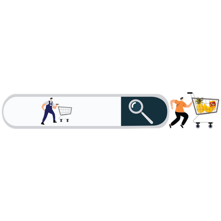 Customers in the search bar  Illustration