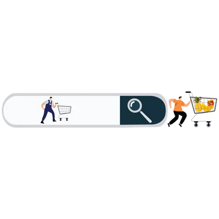 Customers in the search bar  Illustration