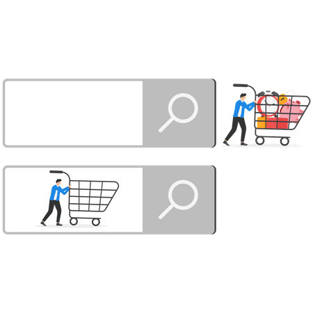 Customers in the search bar  Illustration