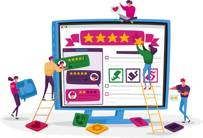 Customers online review Illustration