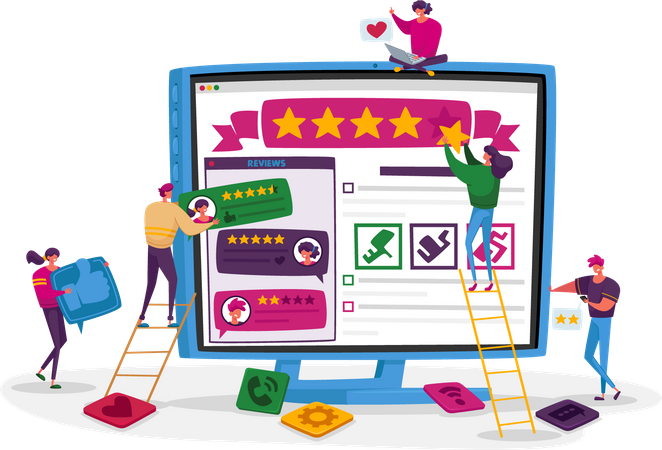 Customers online review  Illustration