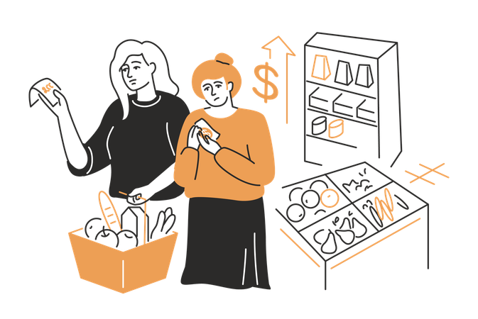 Customers purchasing power is falling  Illustration