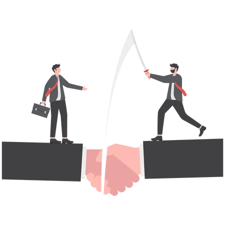 Cut Relationship Or Terminate The Agreement Business Relation Concept Illustration