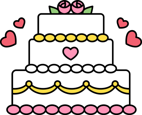 Cut wedding cake  Illustration