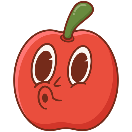 Cute and Cool Apple  Illustration