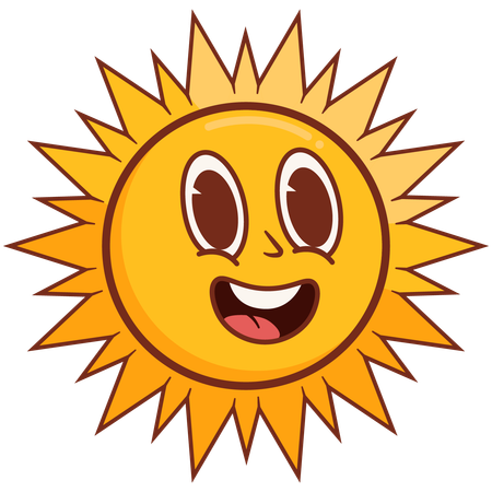 Cute and Cool  Sun  Illustration