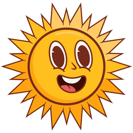 Cute and Cool  Sun  Illustration