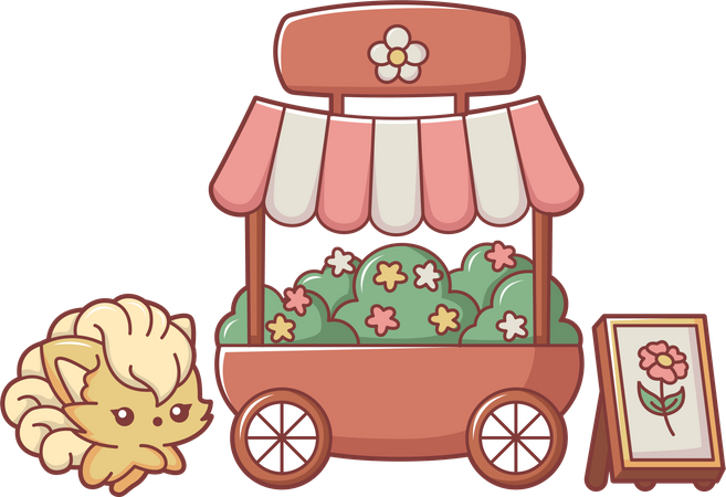 Cute Animal Shop Character  Illustration
