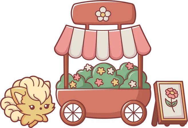 Cute Animal Shop Character  Illustration